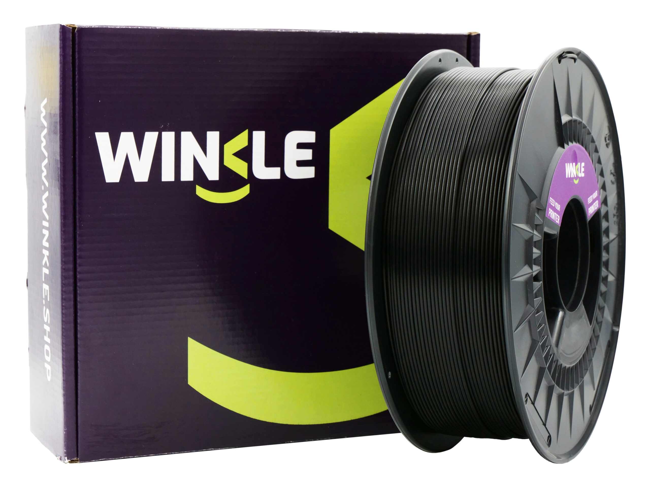 WINKLE Filamento ABS Nero 250gr, ABS 1,75 mm, Filamento Stampa, Stampante 3D, Filamento 3D, Color Nero